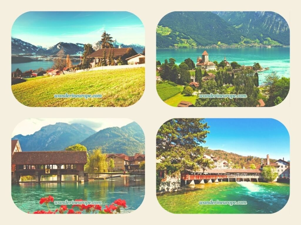 One Day Lake Thun Itinerary Sightseeing + Visiting Castles 2 Beautiful towns and villages of Sigriswil, Spiez, Interlaken, and Thun around Lake Thun, Switzerland