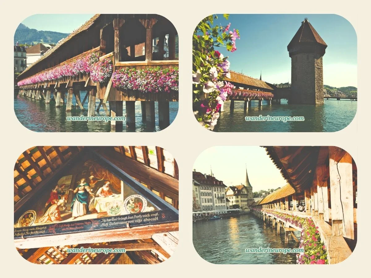 Chapel Bridge, 1st destination for 1 day itinerary Lucerne, Switzerland