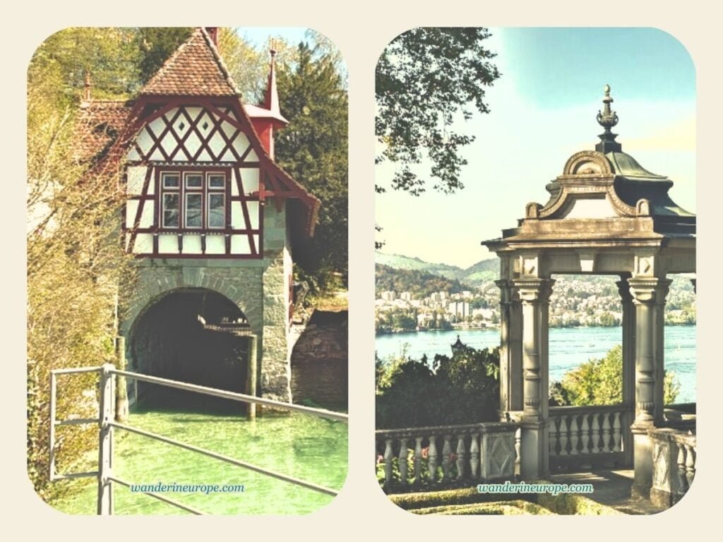 Lucerne Itinerary for 2 Days (City, Nature, and Adventure) 41 Chraming quay and gardens of Meggenhorn Castle in Lucerne, Switzerland