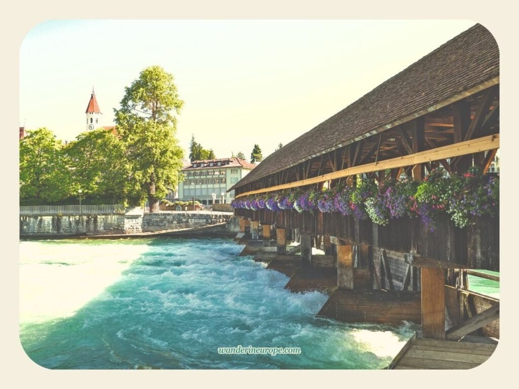 How to Spend One Day in Thun (an Easy Day Trip Itinerary) 11 Covered wooden bridge in Thun, Switzerland
