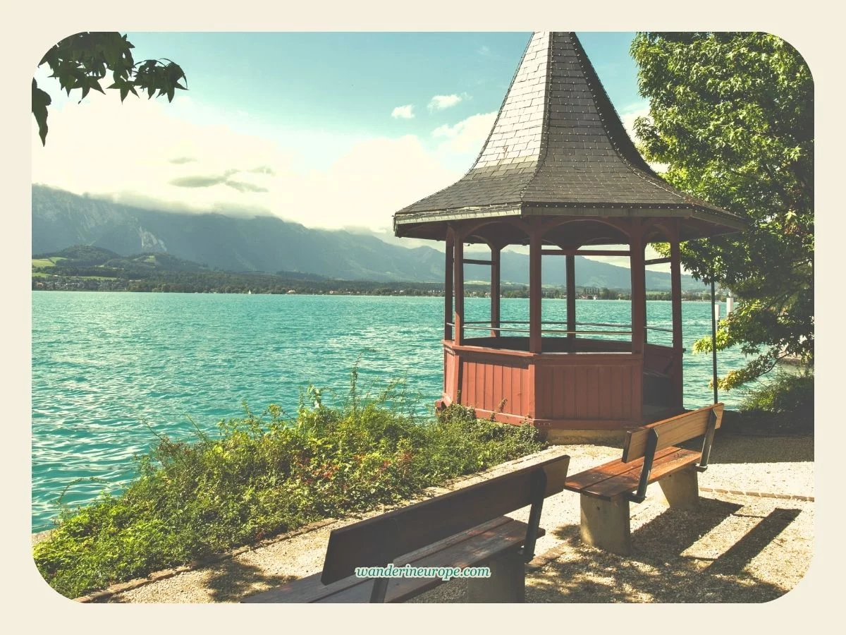 Daily scene in Lake Thun in Oberhofen, Switzerland