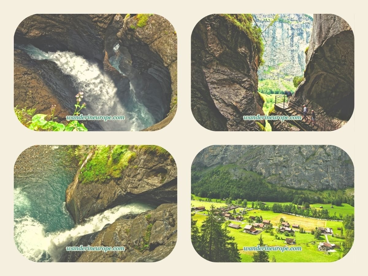 Different scenes inside Trummelbach Waterfalls in Lauterbrunnen Valley, Jungfrau Region, Switzerland