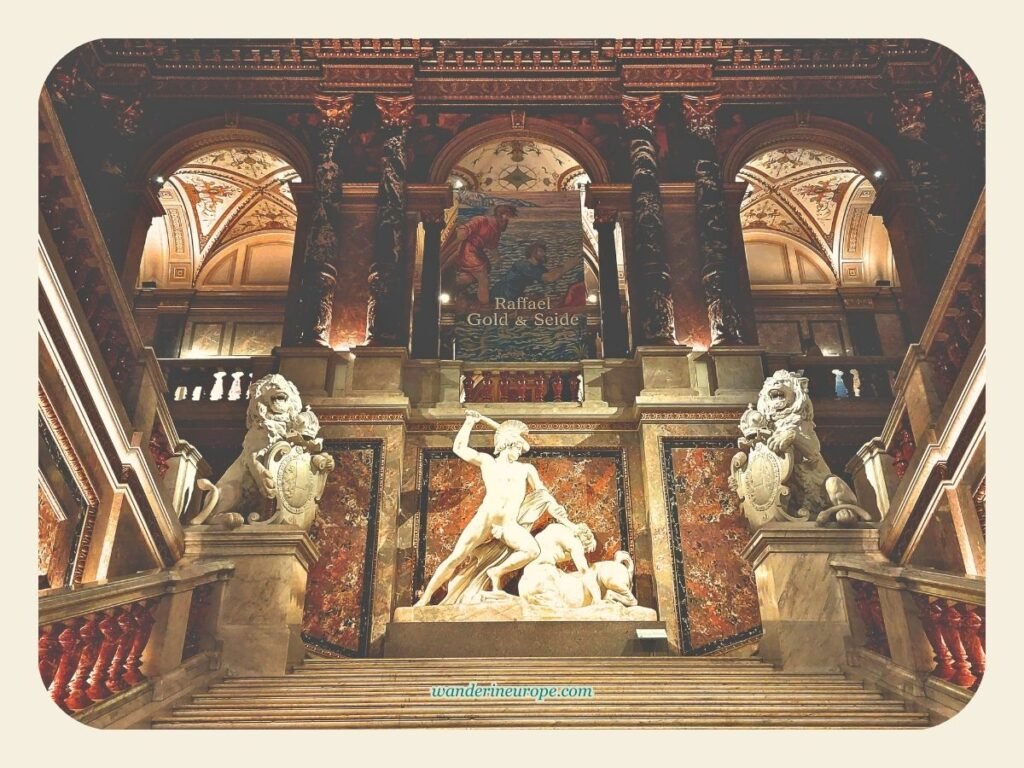 Inside Kunsthistorisches Museum Vienna (10 Epic Artworks) 60 Imagine climbing up this beautiful staircase inside Kunsthistorisches Museum, Vienna, Austria