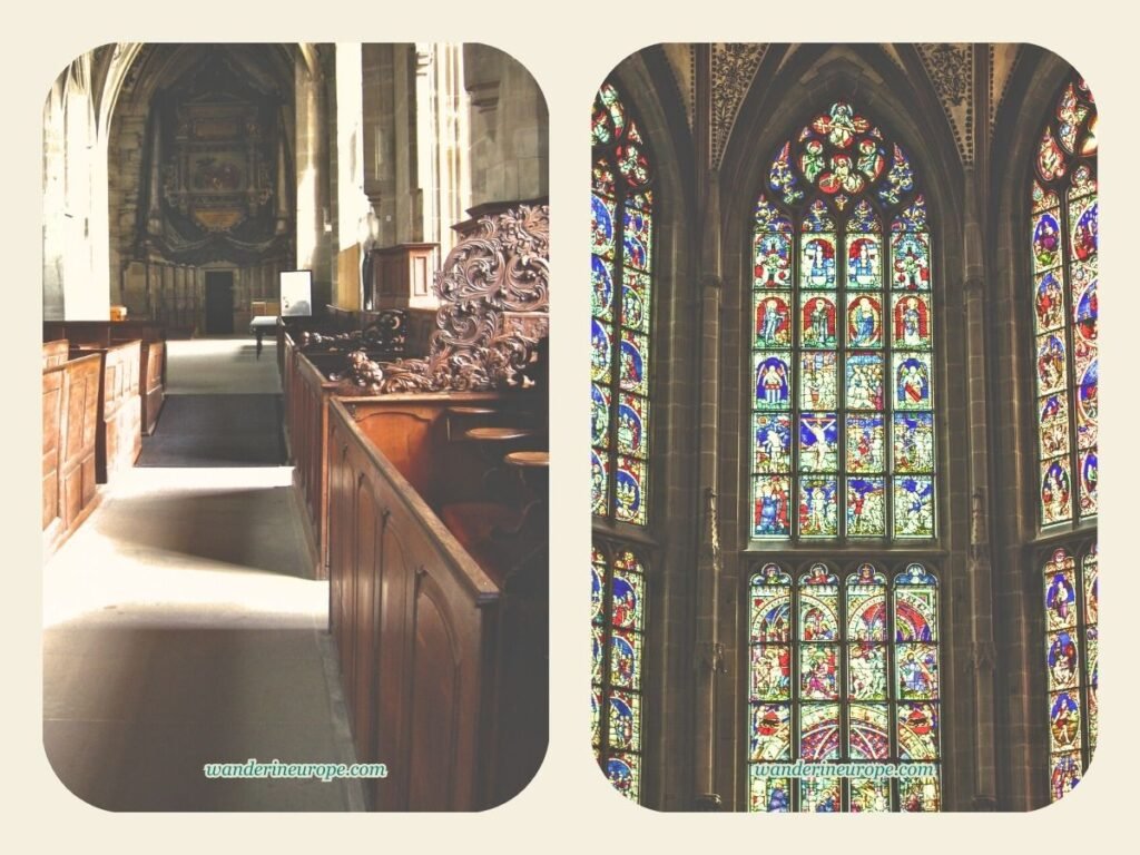 Visiting Bern Cathedral: Expectations, Tips, Things to See 14 Intricate furniture and stained glasses window of Bern Cathedral in Bern, Switzerland