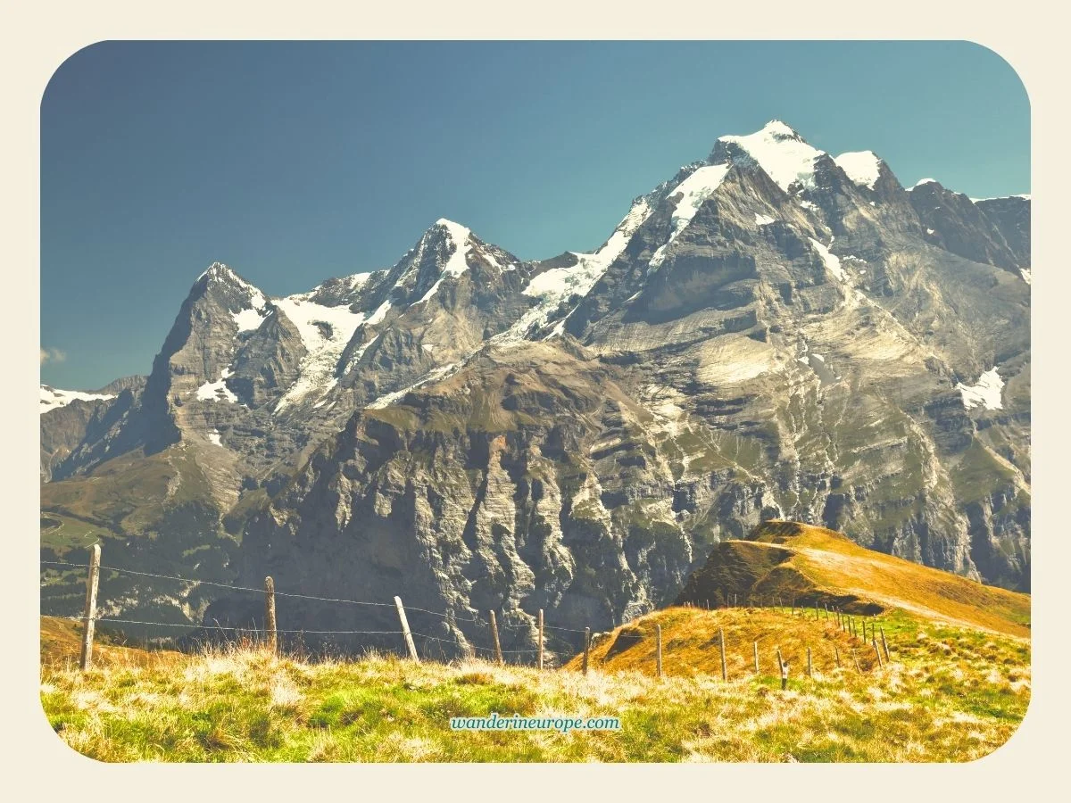 Jungfrau Massif_ Eiger, Monch, and Jungfrau seen from Murren, Switzerland