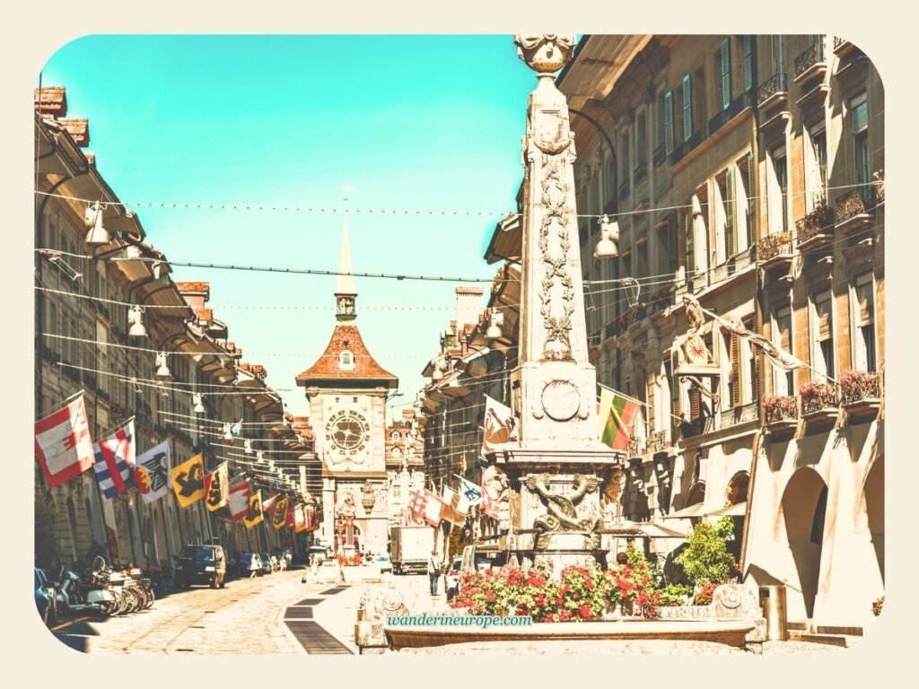 6-Day Switzerland Itinerary: Exploring The Canton of Bern 7 Kramgasse, the most iconic street of UNESCO Bern Old City, Day 1 Switzerland Itinerary