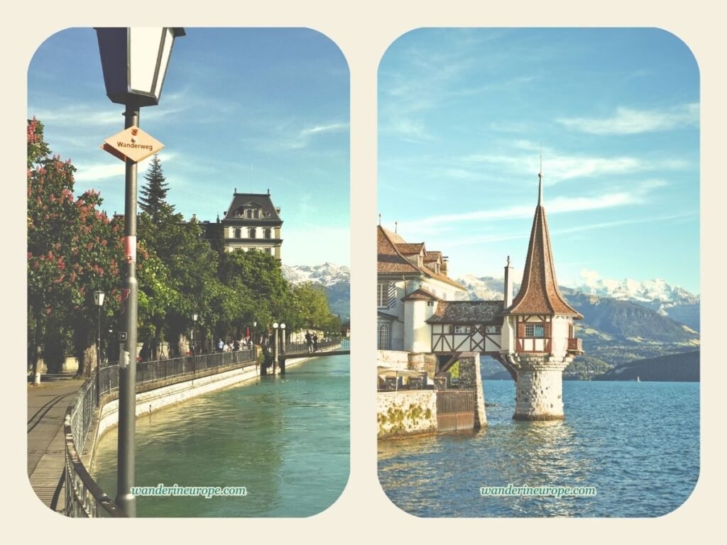 One Day Lake Thun Itinerary Sightseeing + Visiting Castles 14 Kunstmuseum Thun (in Thun) and Oberhofen Castle’s Water Tower on Lake Thun, Switzerland