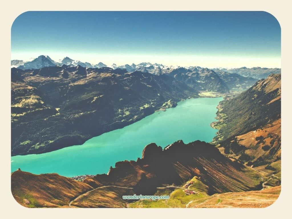 6-Day Switzerland Itinerary: Exploring The Canton of Bern 67 Lake Brienz bird's eye view from Rothorn, Day 6 Switzerland Itinerary