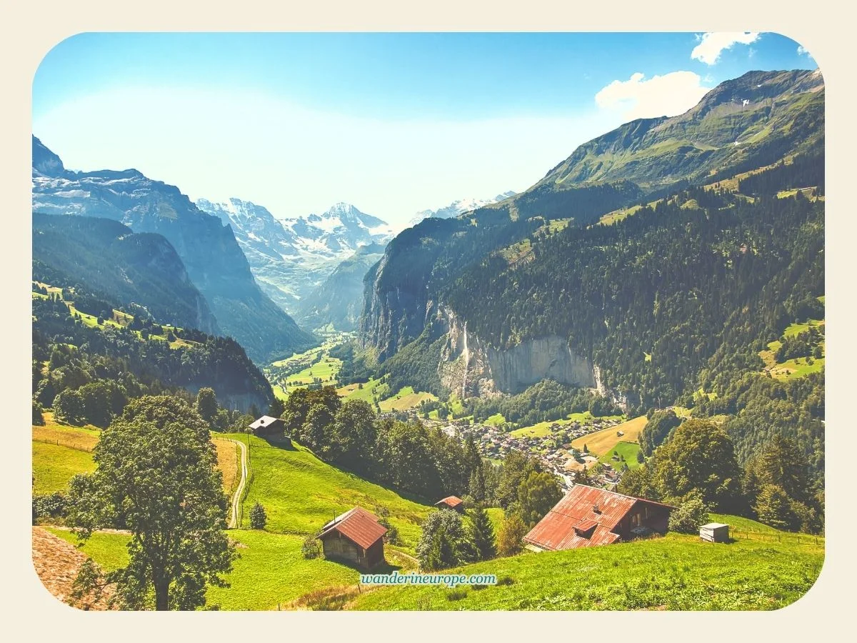 Lauterbrunnen view from Wengen, Switzerland