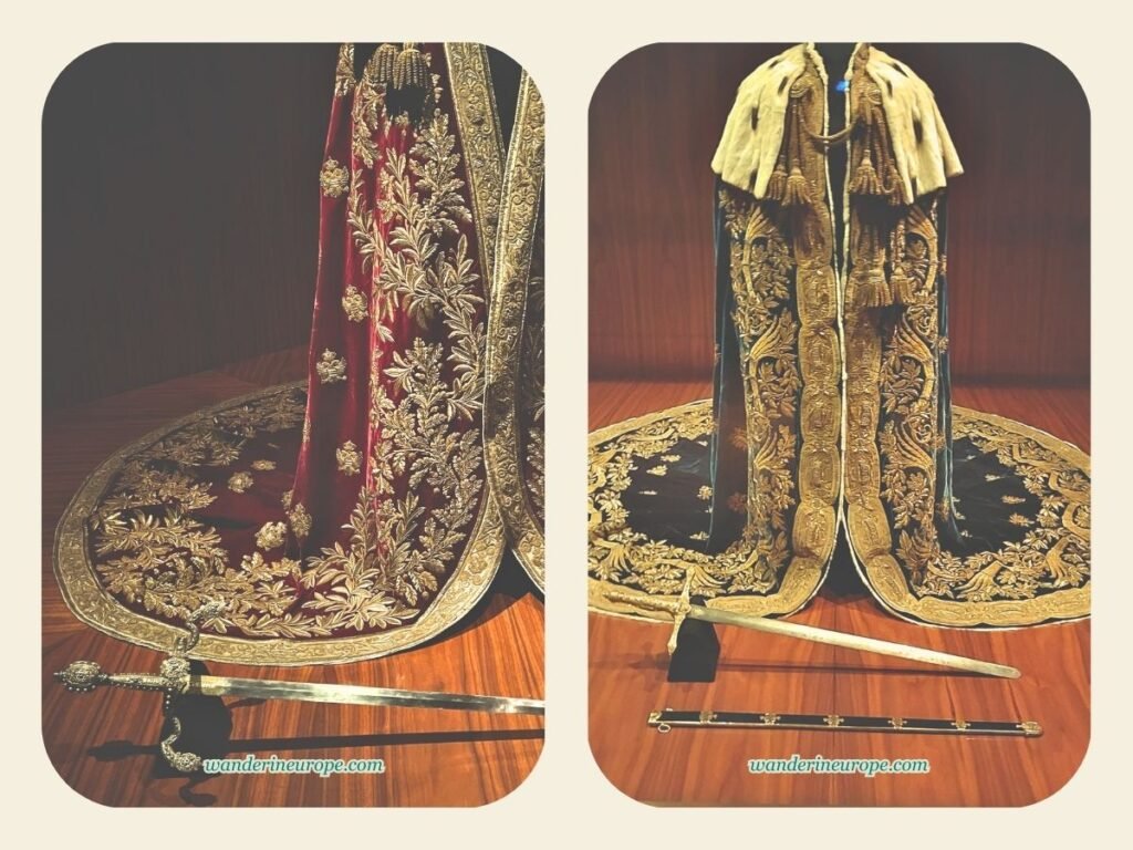 The Beautiful Sights and Experiences in Hofburg, Vienna 39 Mantels and Swords of the Austrian Emperor inside the Imperial Treasury, Hofburg, Vienna, Austria