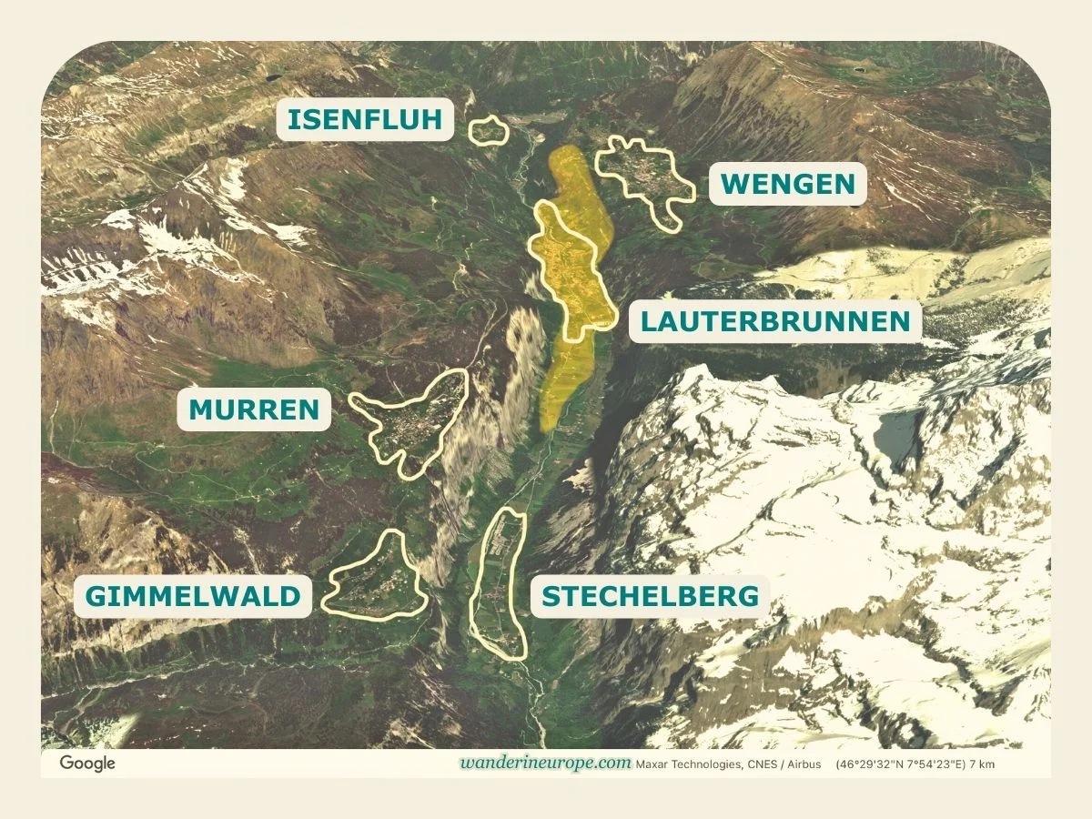 7 Lauterbrunnen Viewpoints & Photo Spots (With a Map) 44 Map of Lauterbrunnen Valley, Switzerland