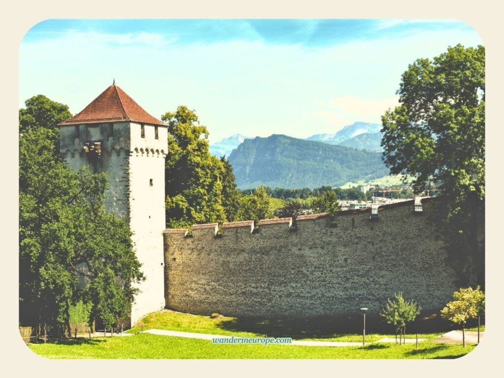 10 Notable Landmarks in Lucerne (Free to Visit Attractions) 24 Musegg Wall in Lucerne, Switzerland