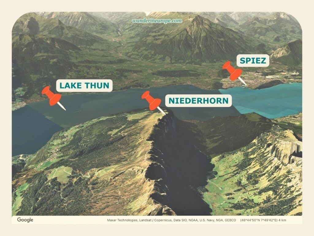 10 Attractions in Lake Thun That Make the Lake Worth a Visit 39 Niederhorn's location and Lake Thun, Switzerland