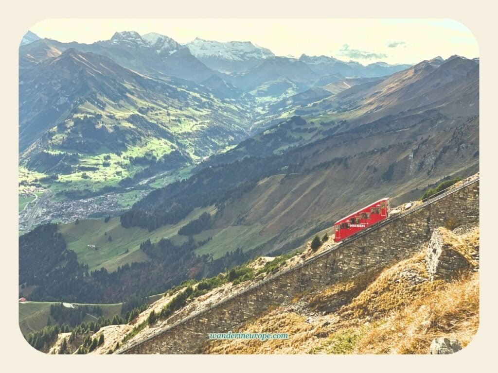 One Day Lake Thun Itinerary Sightseeing + Visiting Castles 32 Niesen Funicular near Lake Thun, Switzerland