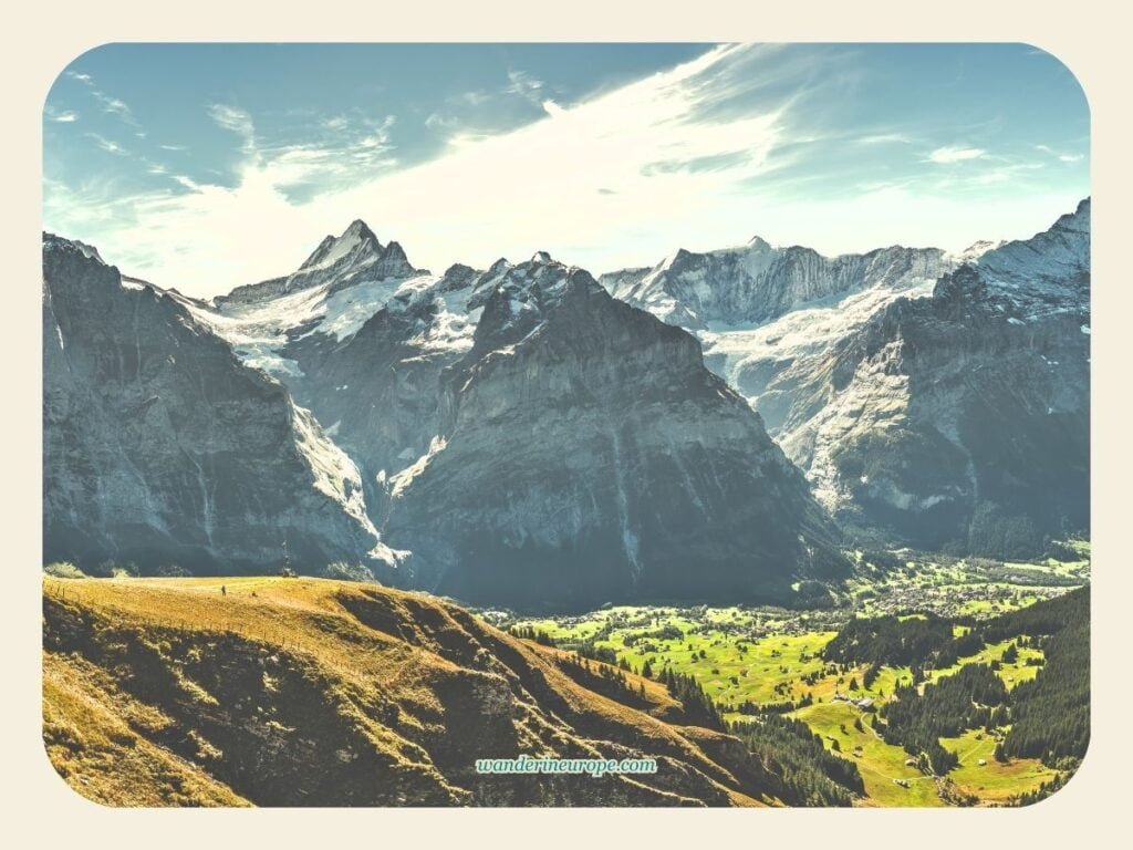 Free Things To Do In Grindelwald (1-Day Budget Itinerary) 31 Overlooking view of Grindelwald From First Cliff Walk - summary free things to do one day in Grindelwald, Jungfrau Region, Switzerland