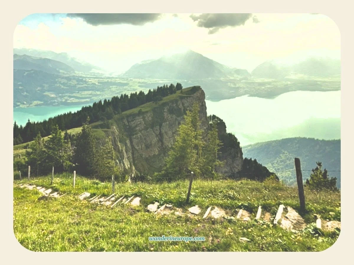 Overlooking view of Lake Thun from Niederhorn, Switzerland