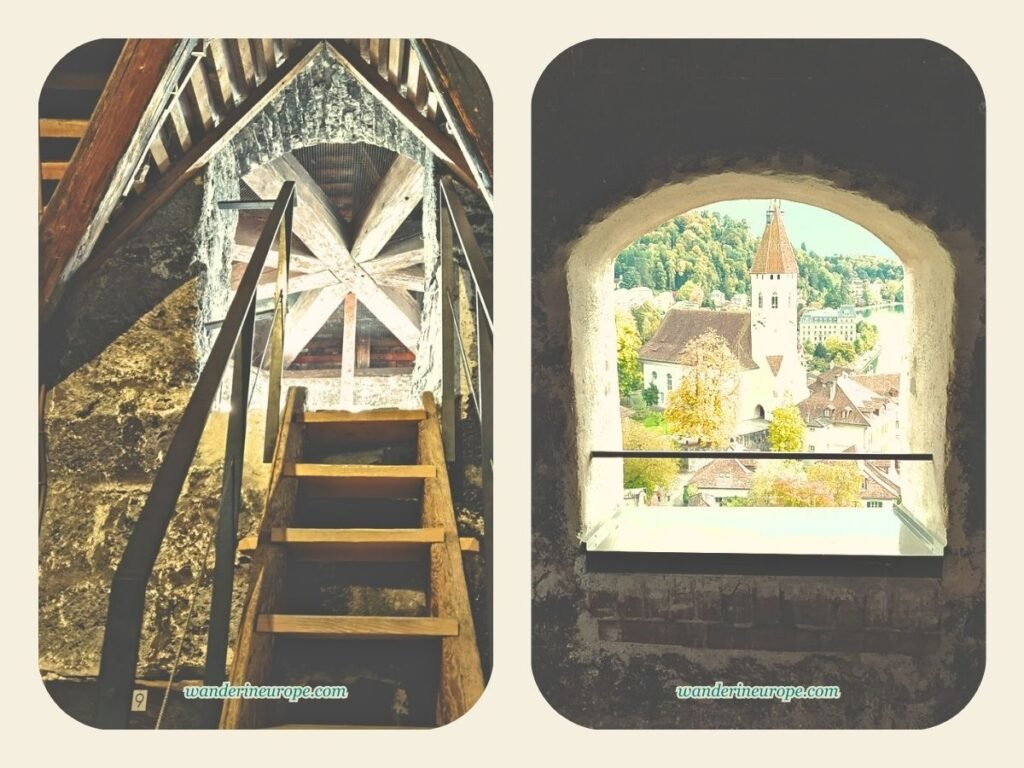 Rustic scenes in Thun Castle’s tower in Thun, Switzerland