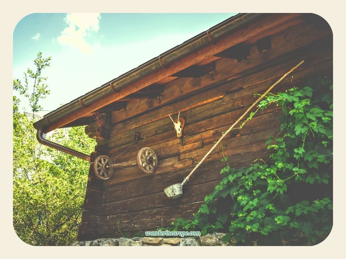 5 Things To Do In Gimmelwald (Beautiful Reasons To Visit) 6 Rustic tools and decoration in the houses in Gimmelwald, Switzerland