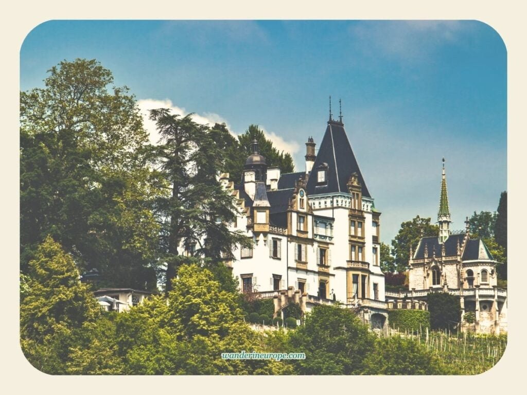 10 Notable Landmarks in Lucerne (Free to Visit Attractions) 40 Side view of Meggenhorn Castle in Meggen in the Canton of Lucerne, Switzerland