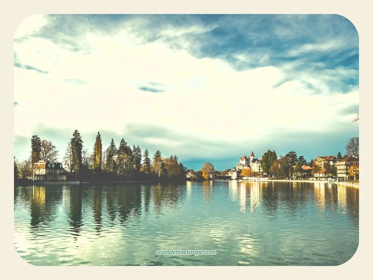 Skyline of Thun (notice the elevated location of Thun Castle & Stadtkirche Thun), Switzerland