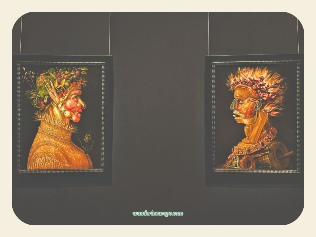 Inside Kunsthistorisches Museum Vienna (10 Epic Artworks) 68 Summer and Fire painting by Summer Giuseppe Arcimboldo, Kunsthistorisches Museum, Vienna, Austria