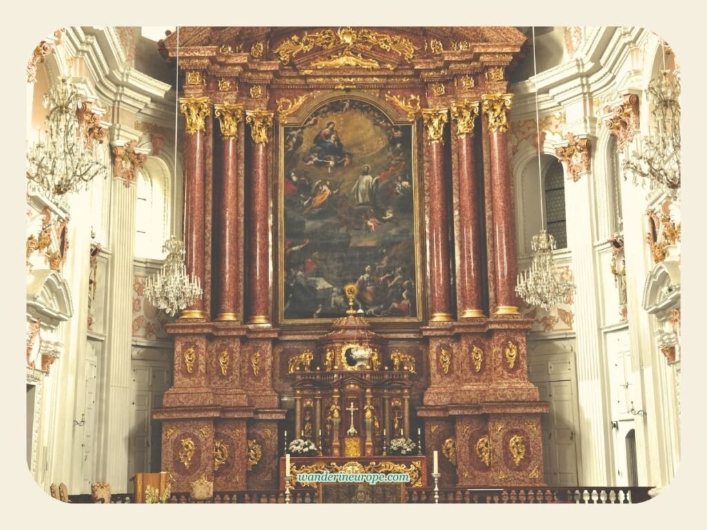 See Lucerne's Jesuit Church Interiors (+ Photography Tips) 6 The altar of Jesuit Church in Lucerne, Switzerland
