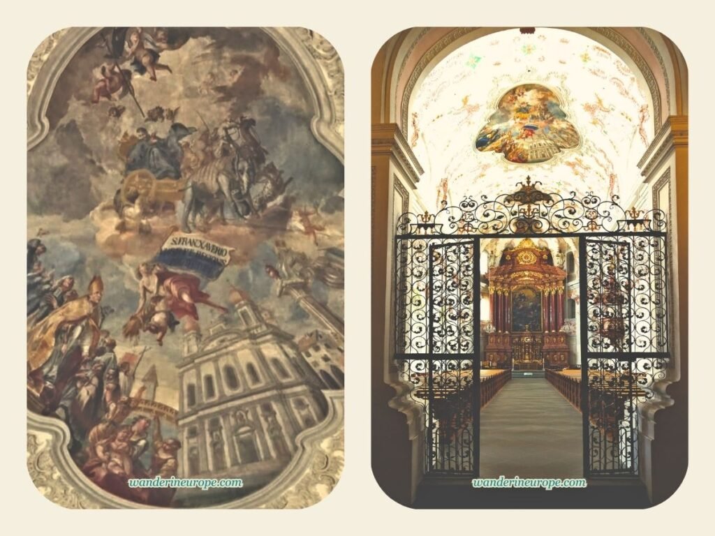 See Lucerne's Jesuit Church Interiors (+ Photography Tips) 8 The beautiful fresco and intricate iron gates inside the Jesuit Church in Lucerne, Switzerland