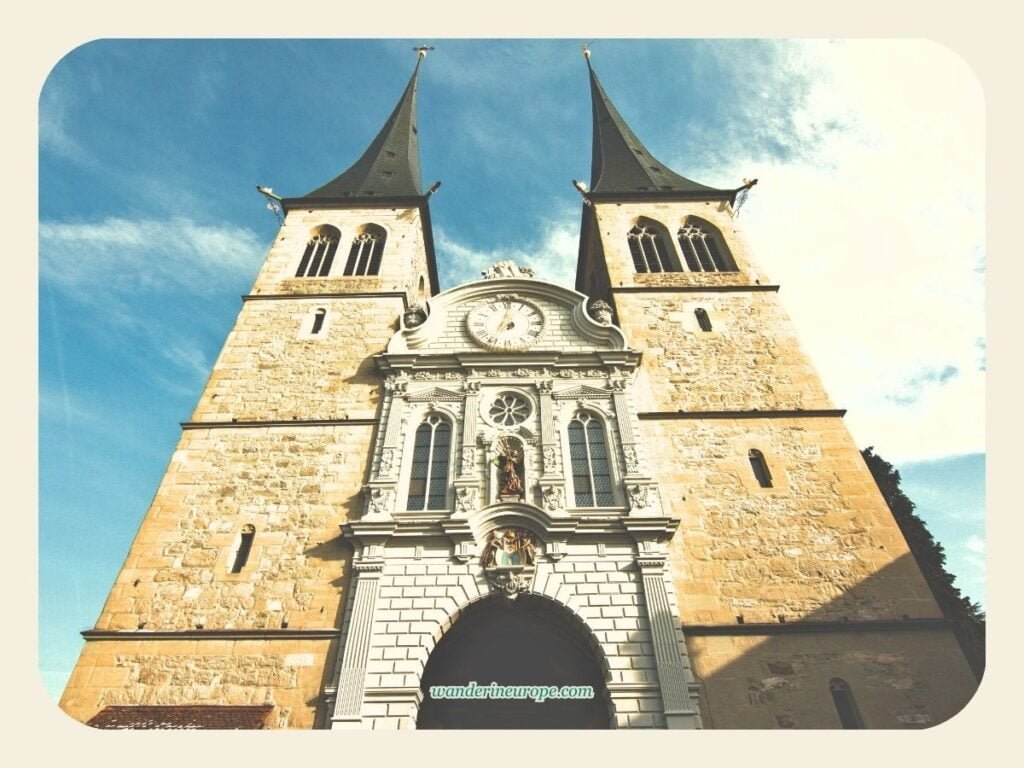 10 Beautiful Things That Makes Lucerne so Lovely & Charming 33 The facade of Church of St. Leodegar in Lucerne, Switzerland