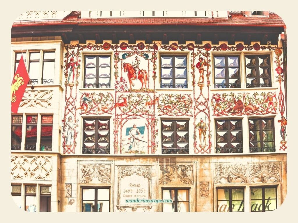 10 Notable Landmarks in Lucerne (Free to Visit Attractions) 36 The facade of a house in Hirschenplatz in old town Lucerne, Switzerland