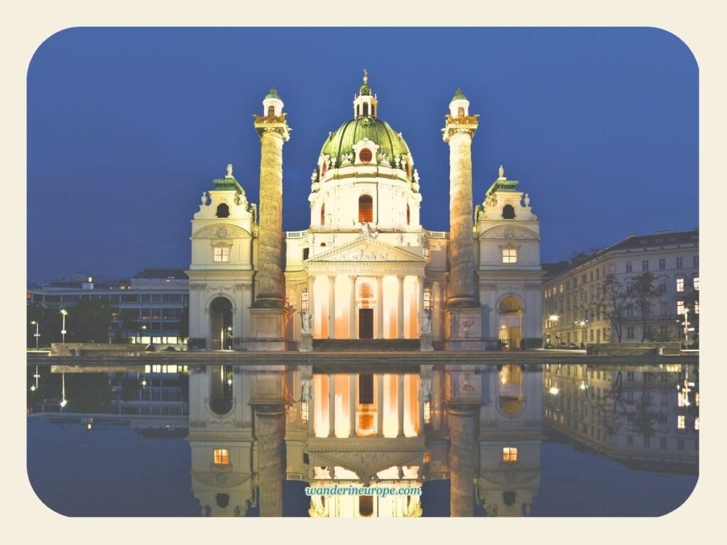 All You Need to Know Before You Visit Karlskirche in Vienna 20 The photogenic Karlskirche at night (thanks to the pond!), Vienna, Austria