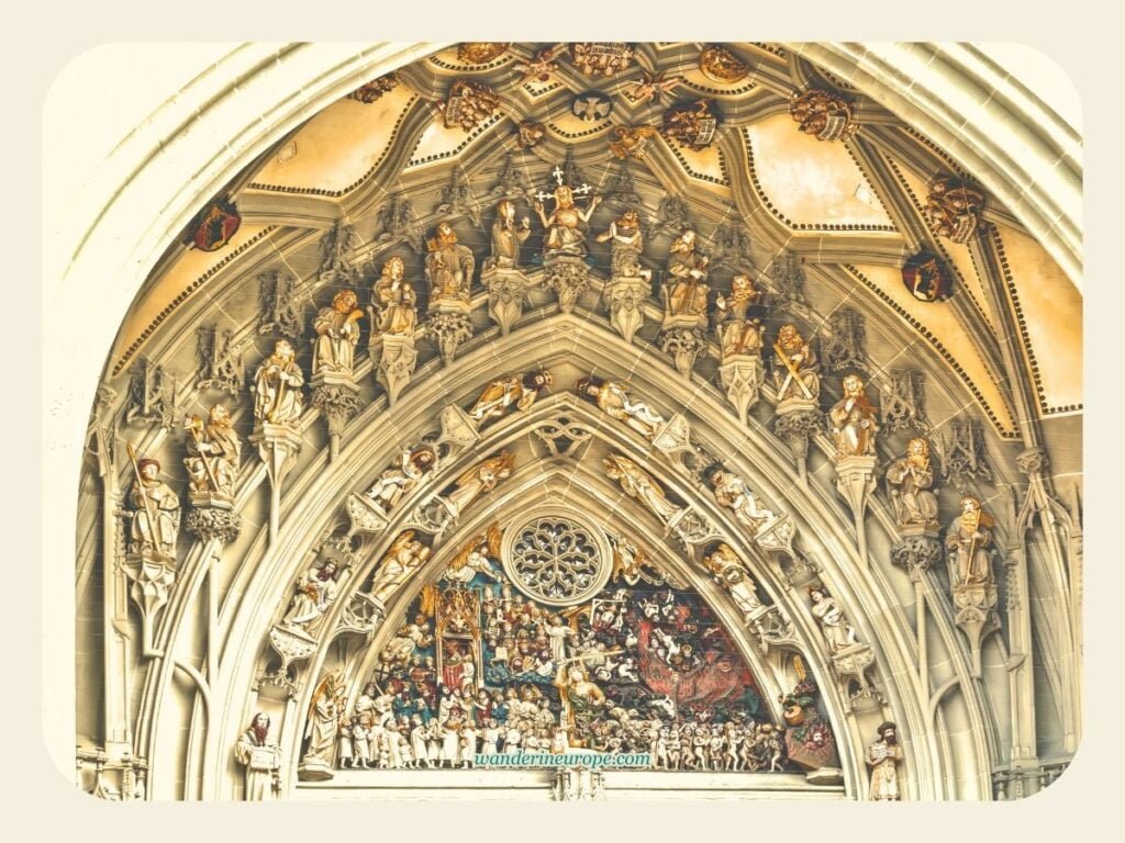 How Long To Spend In Bern: Half Day, 1 Day or 2 Days 6 The tympanum of Bern Cathedral in Bern, Switzerland