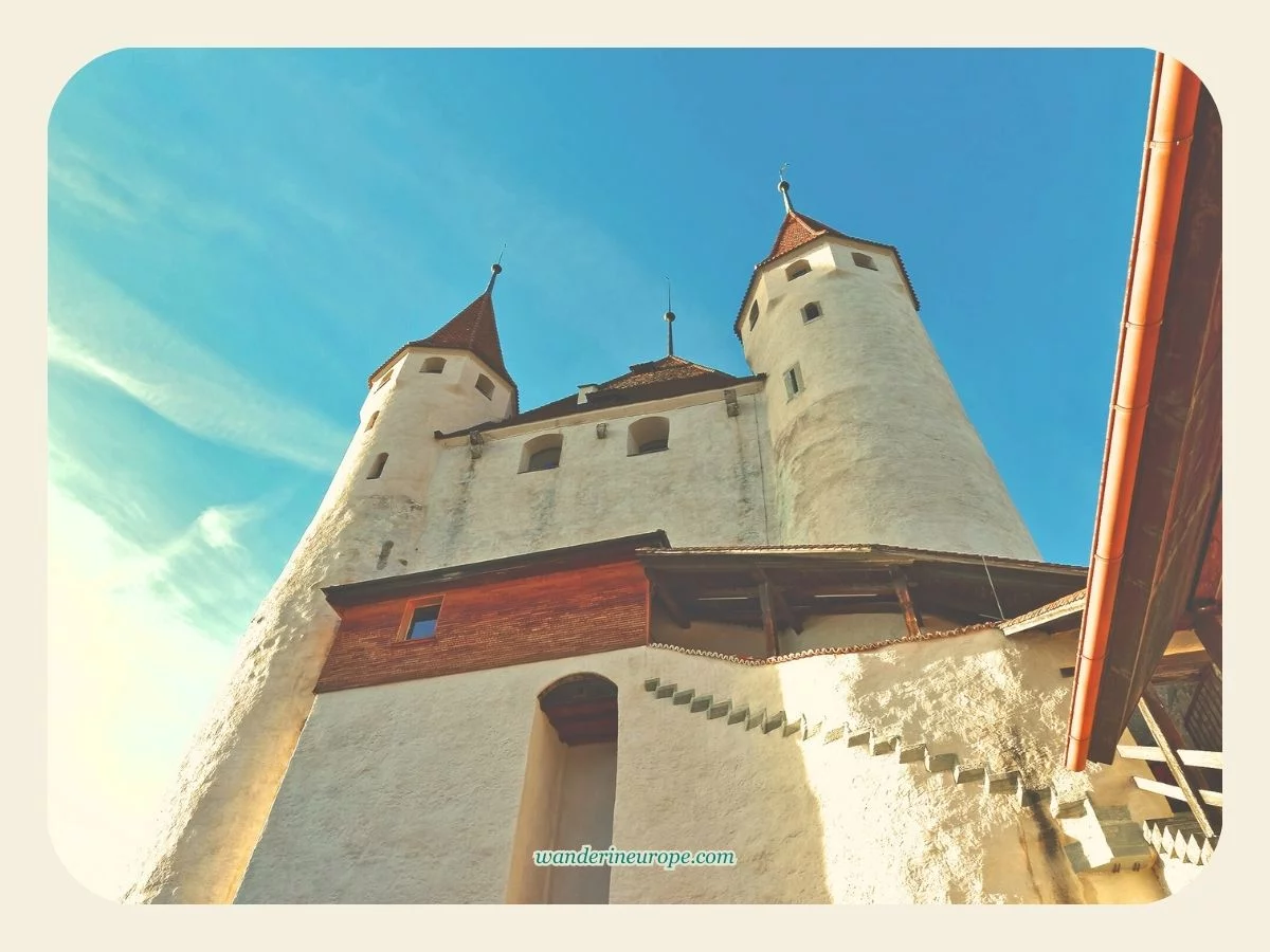 Thun Castle close up view from the courtyard in Thun, Switzerland