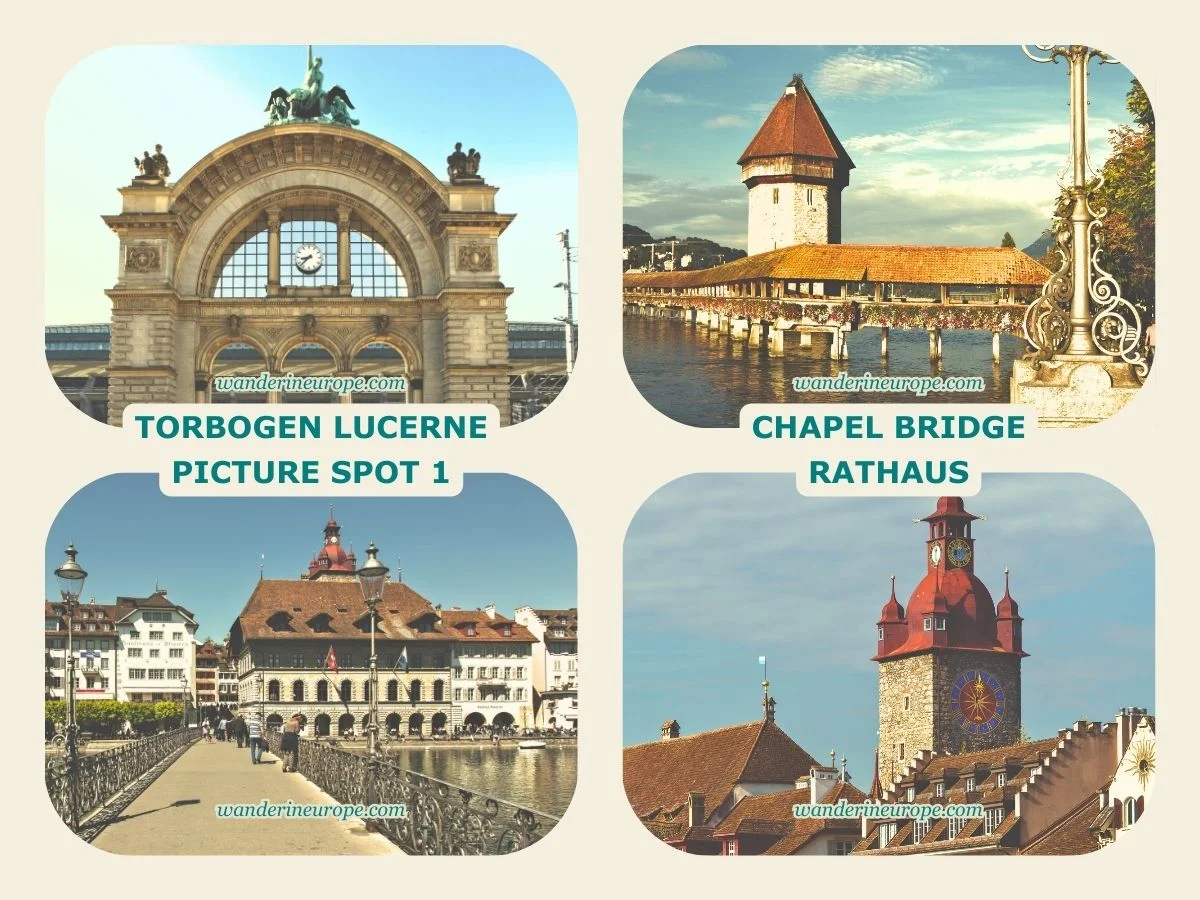 Old Town Lucerne Map (with Info of Attractions & Landmarks) 7 Tourist spots in Reuss River Area in Lucerne, Switzerland