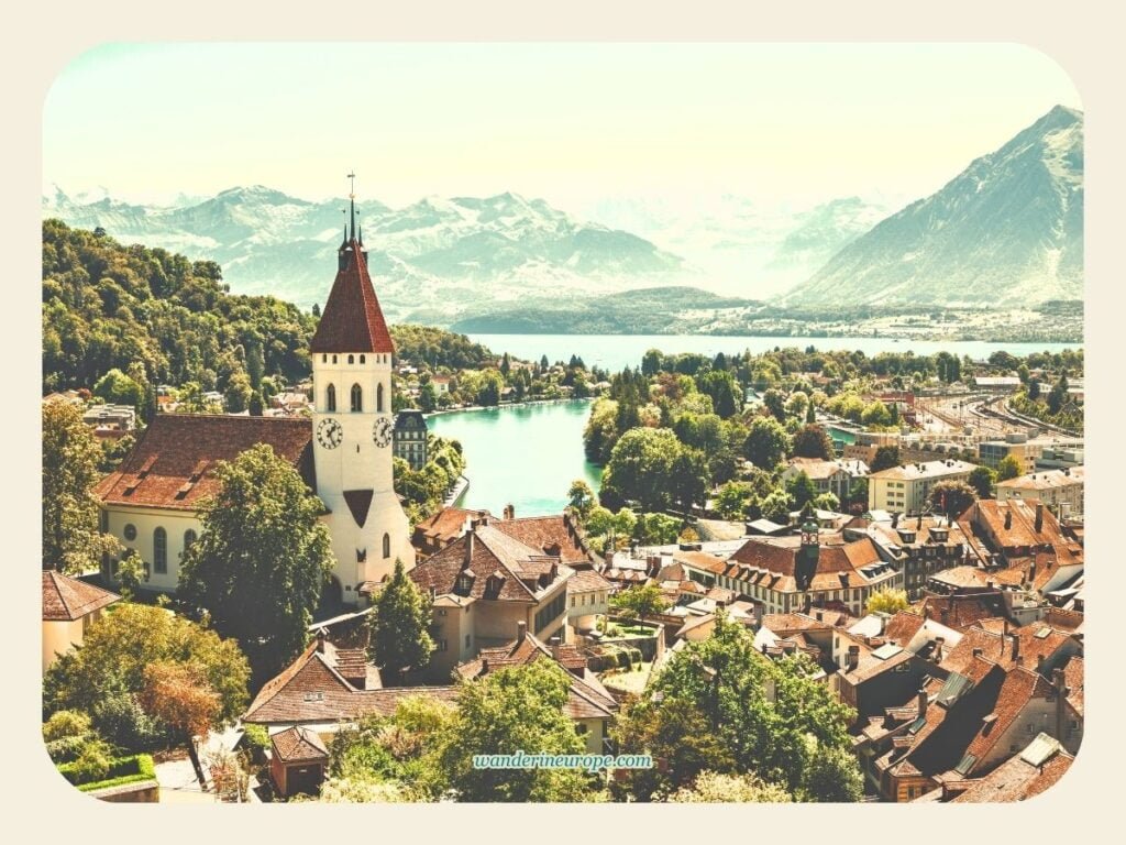 10 Attractions in Lake Thun That Make the Lake Worth a Visit 8 View of Bernese Oberland from the top of Thun Castle in Thun, Switzerland