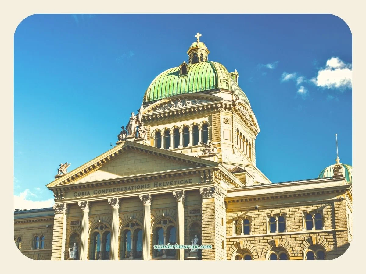 The 10 Beautiful Landmarks of Bern (Free DIY Walking Tour) 8 View of Bundeshaus in Bern, Switzerland