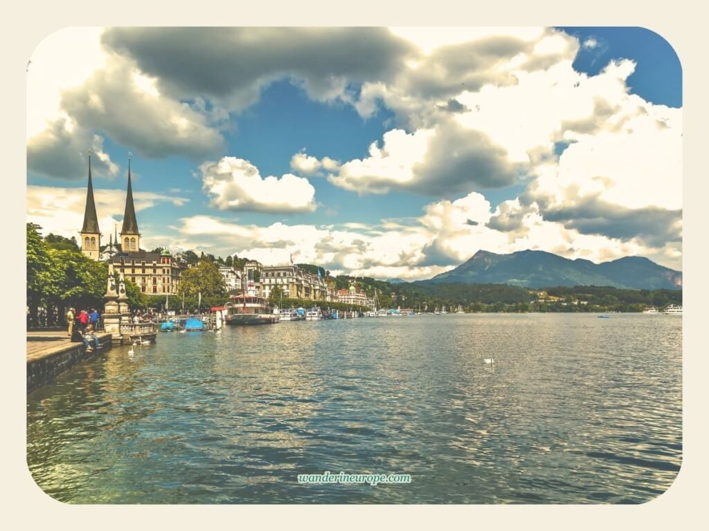 10 Beautiful Things That Makes Lucerne so Lovely & Charming 40 View of Hofkirche from Lake Lucerne, Switzerland