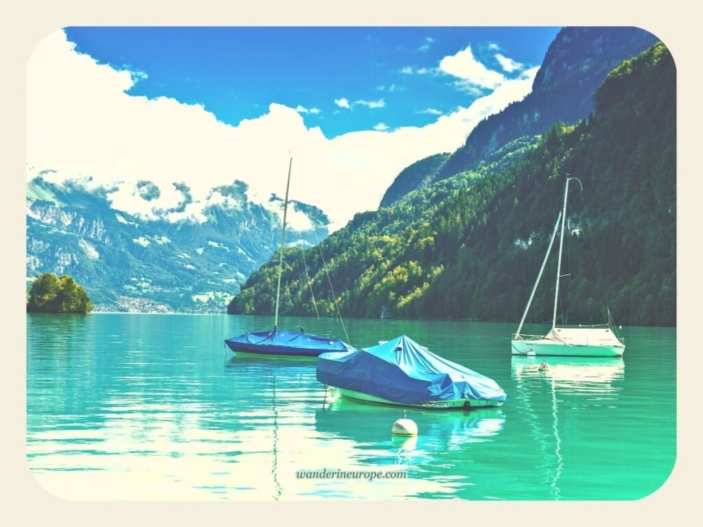 Beautiful Places To Visit In Interlaken And Jungfrau Region 15 View of Lake Brienz from Iseltwald with Brienz at the far end corner of the lake, Jungfrau Region, Switzerland