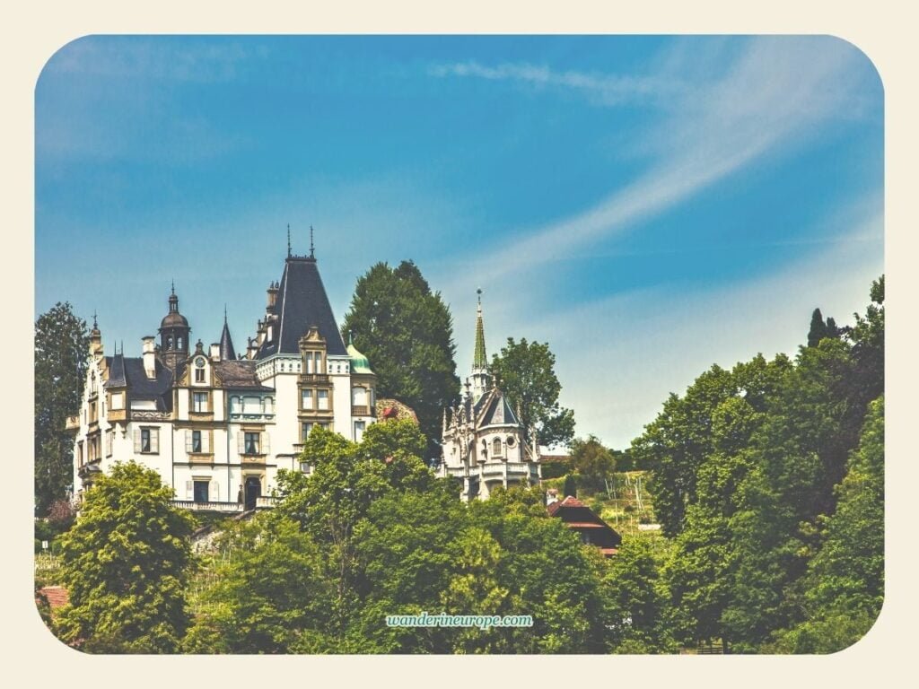 How to Spend 3 Days in Lucerne (Top Attractions + Day Trips) 27 View of Meggenhorn Castle from Lake Lucerne, Switzerland
