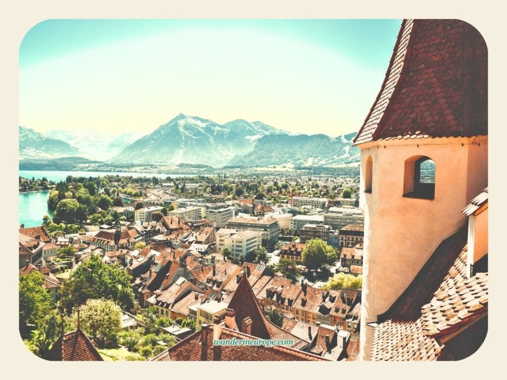 5 Picture-Perfect Spots and Viewpoints of Old Town Thun 15 View of Mount Niesen (the pyramid mountain of Switzerland) from Thun Castle in Thun, Switzerland