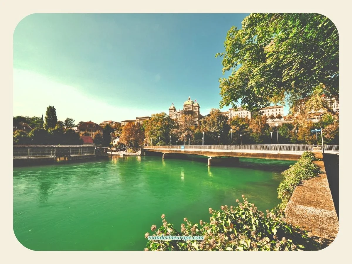 7 Most Beautiful Views In Bern (With Google Maps Links) 15 View of the Aare River and Bundeshaus from Dalmaziquai in Bern, Switzerland