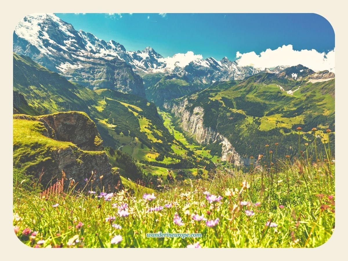 Interlaken 48 View of the Lauterbrunnen Valley and Jungfrau Region from Mannlichen, Switzerland