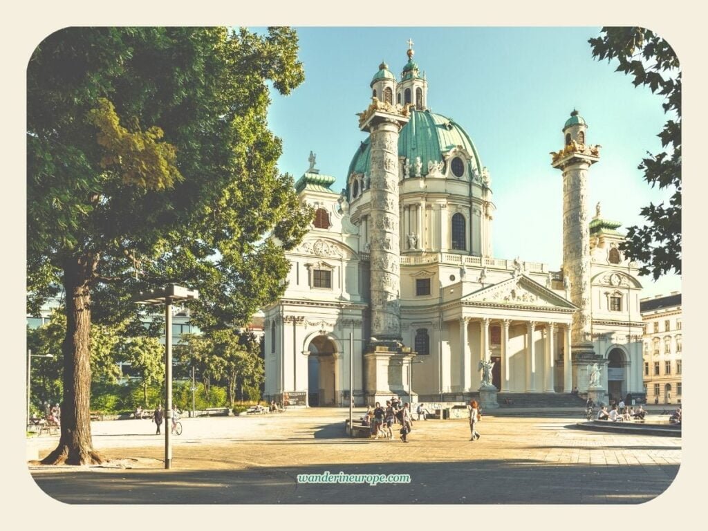 All You Need to Know Before You Visit Karlskirche in Vienna 2 View of the facade of Karlskirche, seen from the Karlsplatz, Vienna, Austria