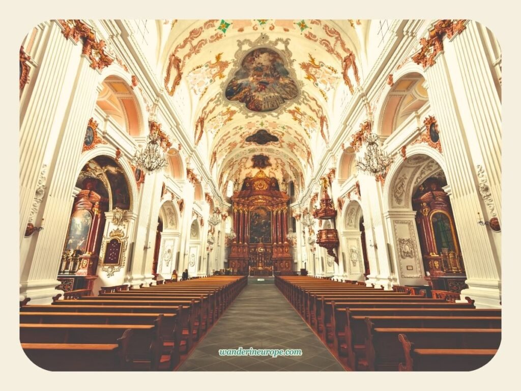 10 Beautiful Things That Makes Lucerne so Lovely & Charming 30 View of the nave facing the altar of the Jesuit Church in Lucerne, Switzerland