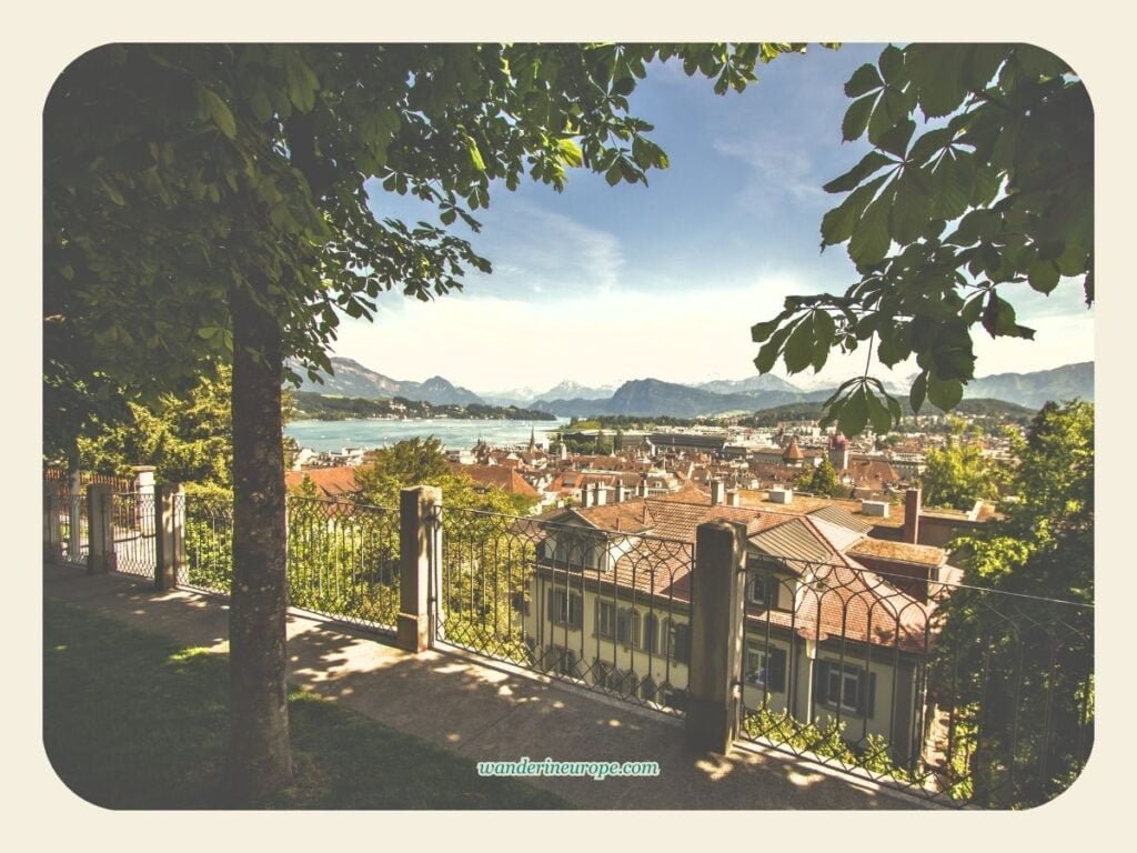 10 Beautiful Things That Makes Lucerne so Lovely & Charming 55 View on the pathway near Bistro Mes and Musegg Wall in Lucerne, Switzerland