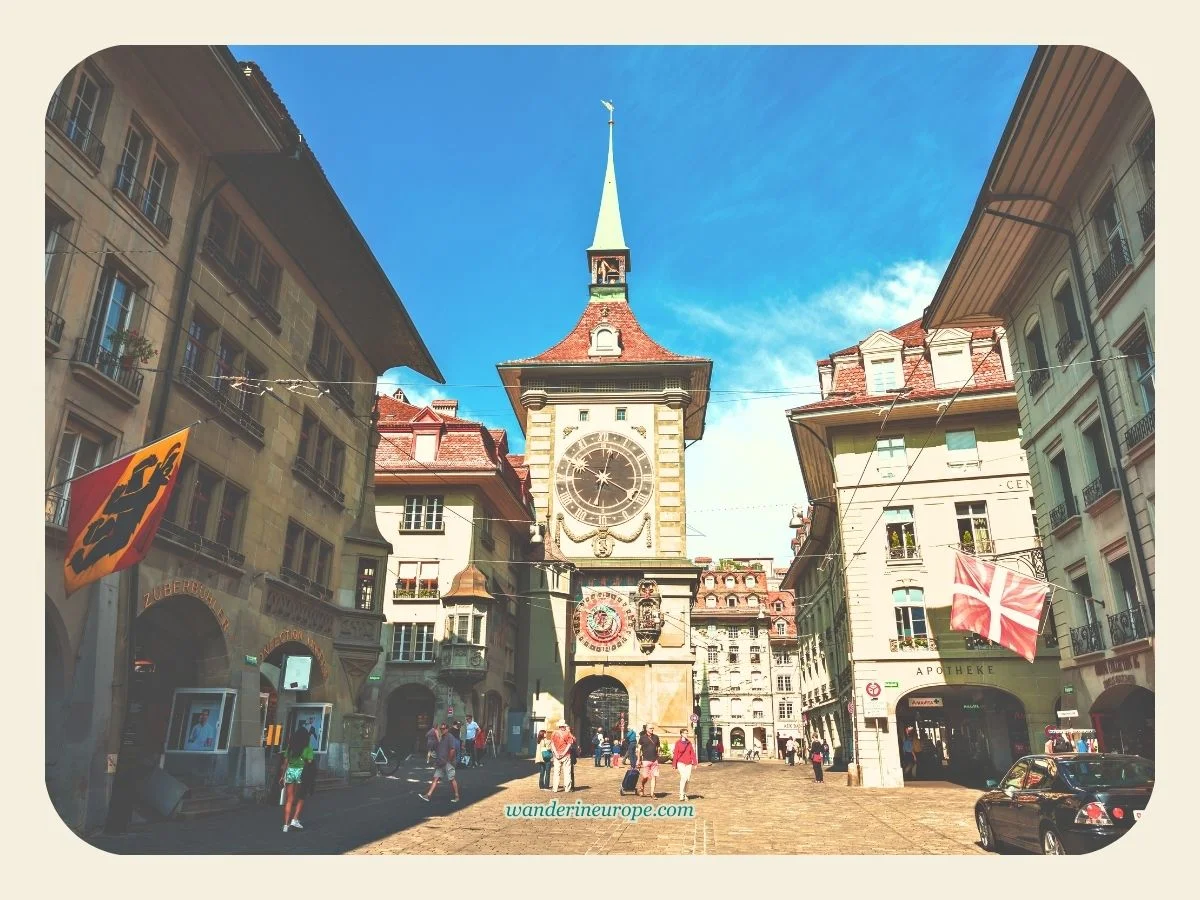 Half A Day In Bern Itinerary (See Bern In a Few Hours) 9 West facade of Zytglogge as seen from Kramgasse in Bern, Switzerland