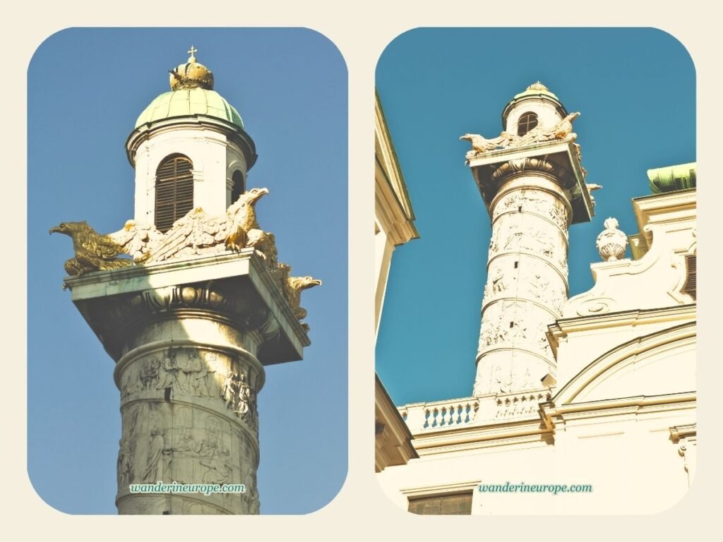 All You Need to Know Before You Visit Karlskirche in Vienna 15 Zoomed in shot of Karlskirche’s column (top part), Vienna, Austria