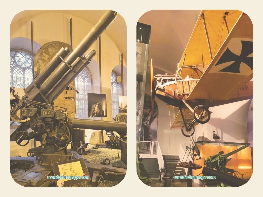 Museum of Military History Vienna Guide: Expectations & Tips 59 Air defense gun and biplane fighter, Museum of Military History, Vienna, Austria