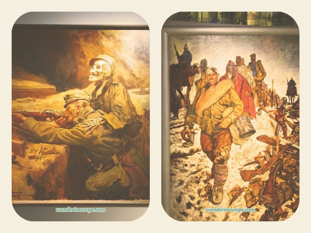 Museum of Military History Vienna Guide: Expectations & Tips 55 Another glimpse to the horrors of war — two most moving paintings in the museum, Museum of Military History, Vienna, Austria