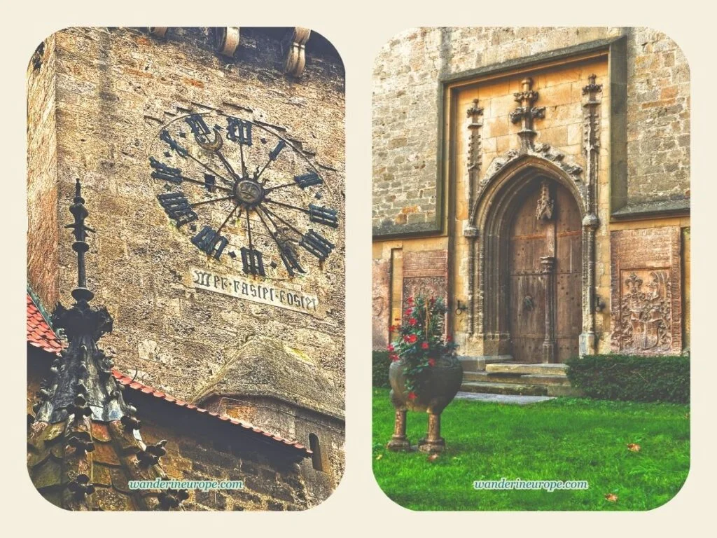 Quaint details of the courtyard of Kreuzenstein Castle, Vienna, Austria