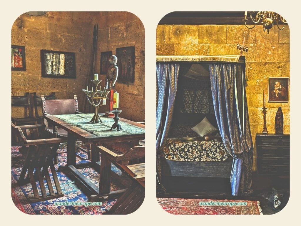 Liechtenstein Castle Near Vienna: Expectations, Photos, Tips 32 The dining table and bed in the bedroom of Liechtenstein Castle, Vienna, Austria